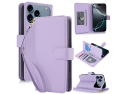 Capa De Couro Para Iphone 17 Pro Com Rfid E Vários Compartimentos Para Cartões.
