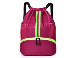 Mochila (vermelho Rosado), Bolsa Para Basquete Com Separação Para Itens Secos E Molhados, Bolsa Para Guardar Sapatos
