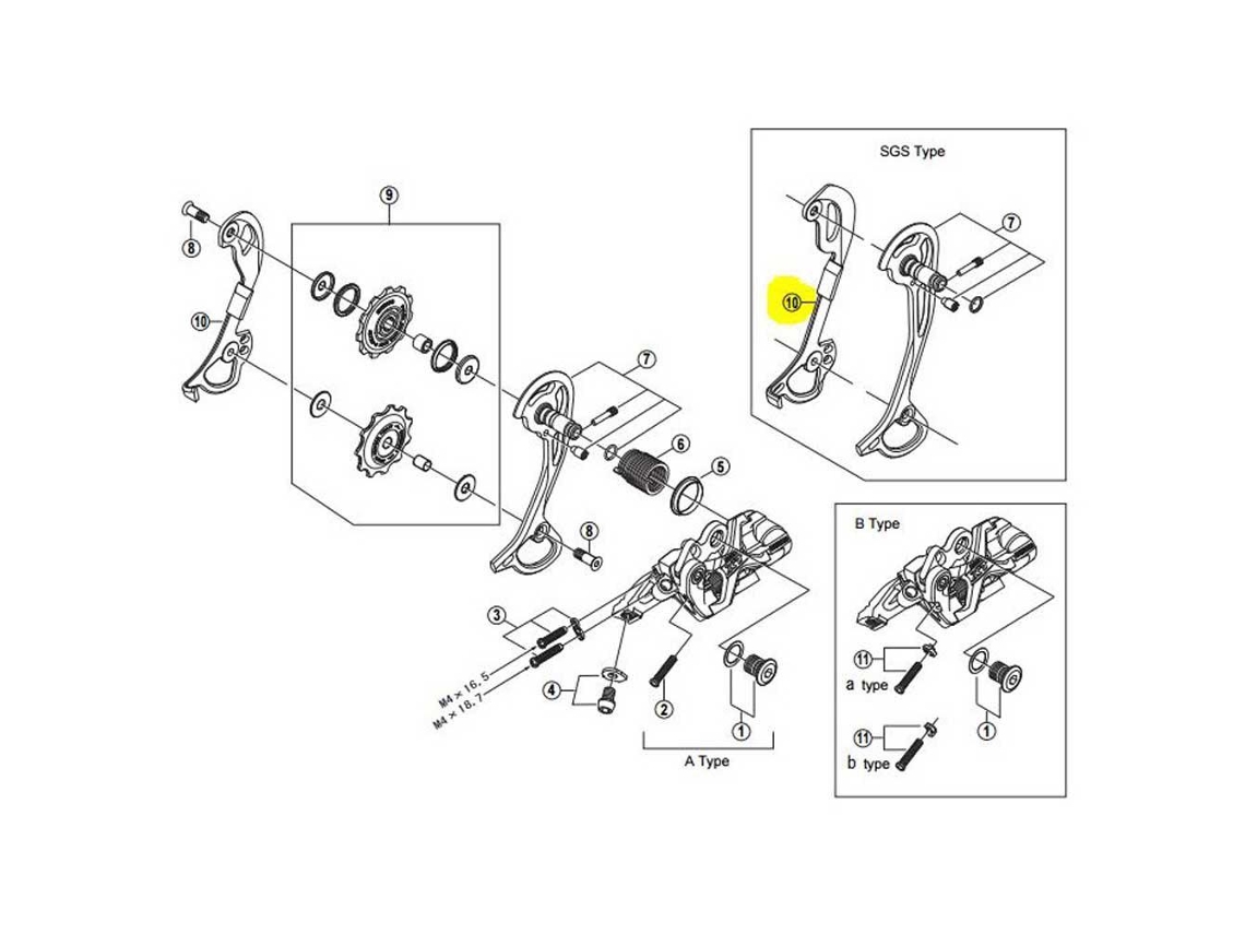 Shimano Xt M772 Sgs 9S Interior Pulley Carrier