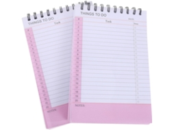 2 Pacotes Bloco De Notas De Planificação, Agenda Destacável, 8,25x5,5 Bolsas, Rosa, Papel E Metal