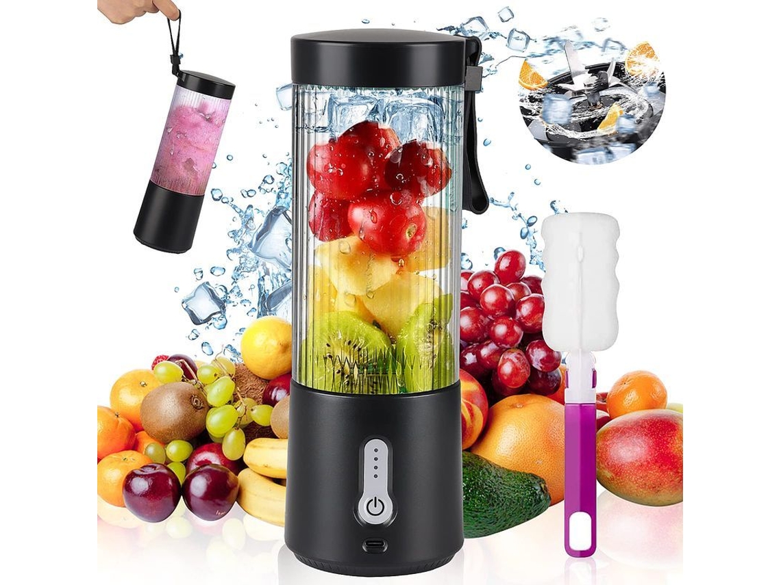 2026-licuadora Portátil Para Batidos Y Smoothies Recargable Usb Com Garrafa De Grande Capacidade Preta