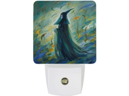 Luminária de parede noturna com plugue, modelo Ashland Witch, com sensor de LED, luz noturna branca e suave.