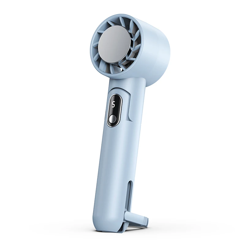 (azul Celeste) Ventilador Turbo Recarregável Usb, Dobrável, Para Pescoço/mão, 4000mah