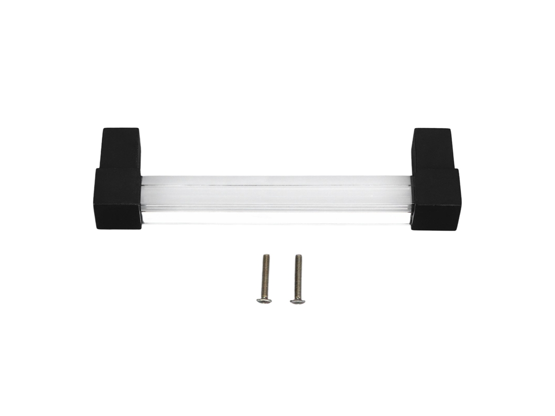 Manoplas de Acrílico Cristal Primerox com 96mm para Armários Preto