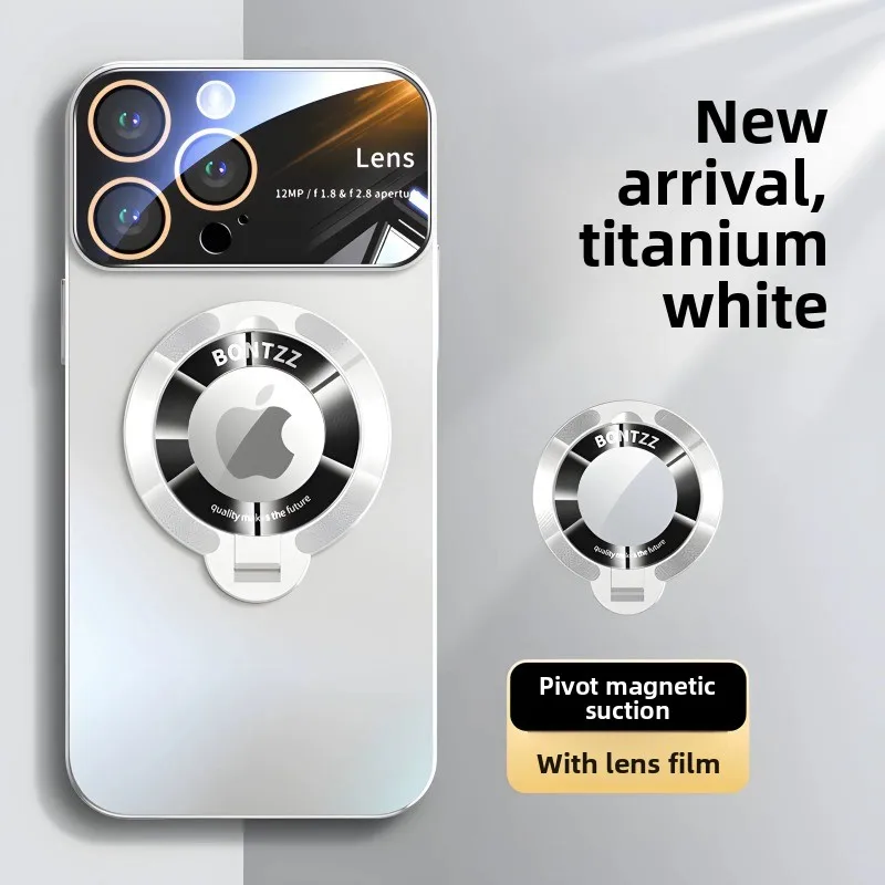 Capa Protetora Fosca Em Policarbonato Com Suporte (para Iphone 15 Plus Branco), Compatível Com Magsafe.