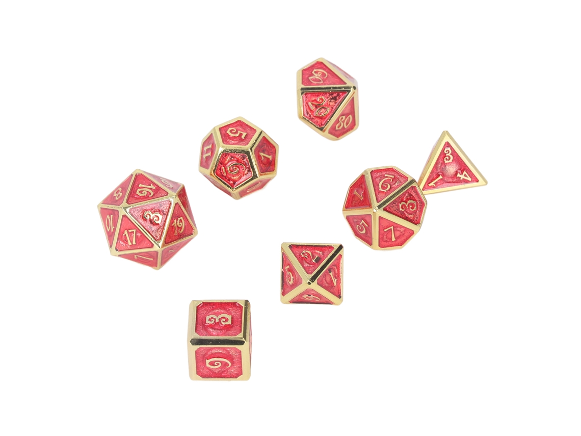 Mali 7pcs Dados de Metal Poliédricos com Números Claros para Rpg e Jogos de Tabuleiro