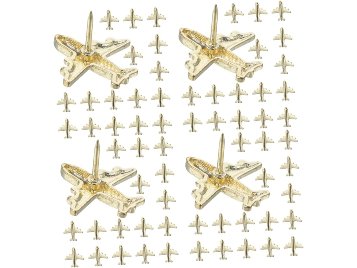 Kichouse 120 Peças De Tachinhas Metal Em Formato Avião, Decorativas,