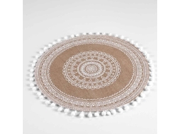 Individual de Mesa Cdaffaires 0 Juta Estampada 38 Cm Pompons Renata Branco DECORLINE