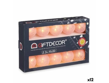 Grinalda de Luzes LED Bol Cor de Rosa 2,3 m (12 Unidades)