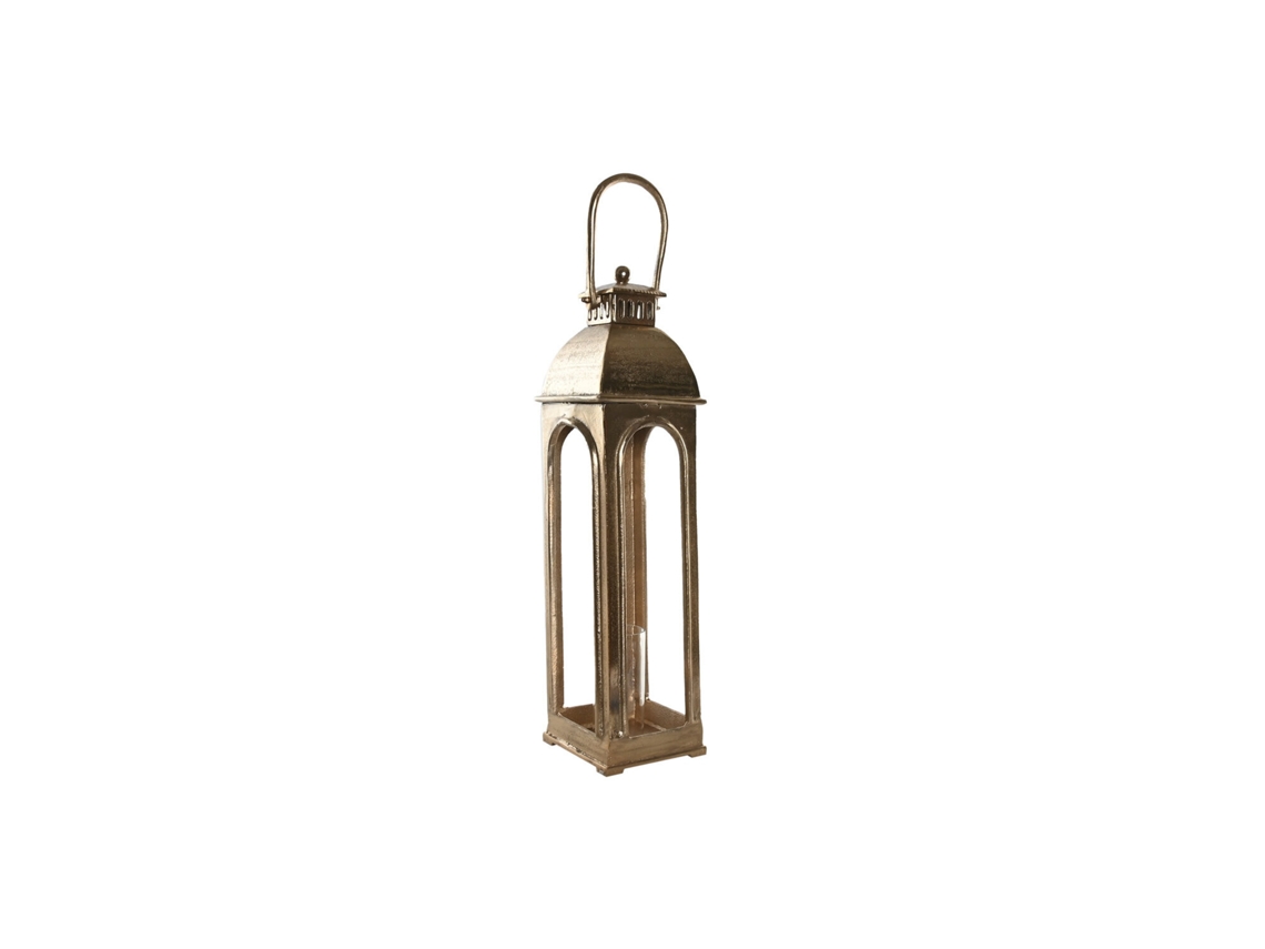Poste de Iluminação Pública em Alumínio com Vidro Dourado, 17x17x78cm ALEXANDRA HOUSE LIVING