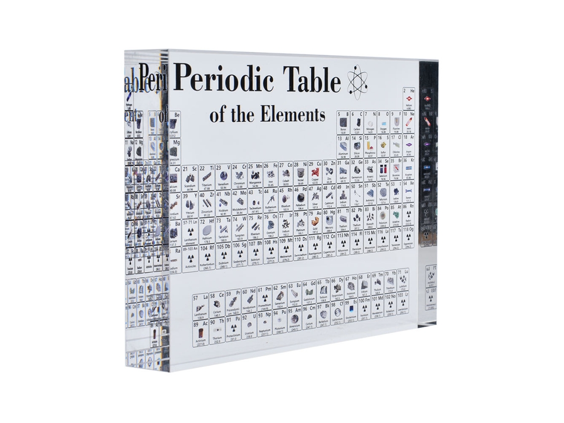 Tabela Periódica de Elementos em Acrílico para Estudantes e Laboratórios (170x120x24mm)