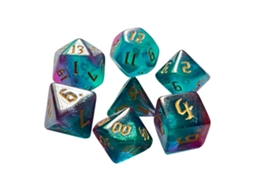 Rebe-conjunto De 7 Dados De Jogo Bicolor Com Números Dourados Poliédricos Para Jogos De Mesa