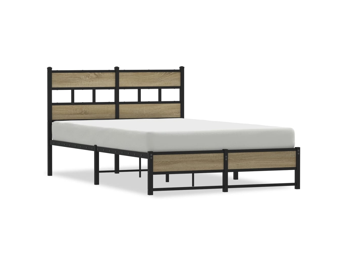 Bed Frame, Bed Frames Vidaxl Marrom Metal (120 X 190 Cm)