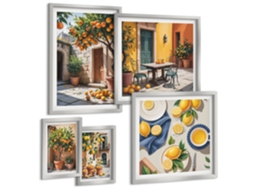 Conjunto De Pinturas Frutas Cítricas Nos Jardins Espelharte (5 Peças)