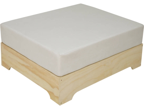 Pufe DS MUEBLES 782877 Industrial Box  (Branco - 65x80x35 cm - Madeira e Metal)