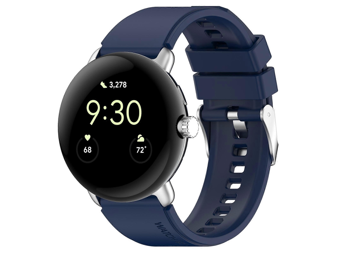 Para Google Pixel Watch: Conector De Metal + Pulseira De Silicone De Cor Sólida