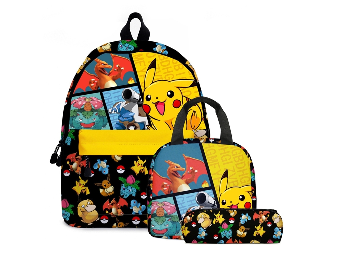 Conjunto De Mochila De Estudante De Três Peças Pokemon*