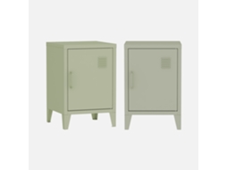 Mesa-De-Cabeceira Metálicas com 1 Porta Set de 2 Verde SWEEEK