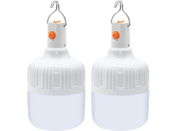 2026 2 Lanternas de Camping Portáteis, Lâmpada Recarregável Usb 500 Lúmenes Super Brilhante com 2 Modos de Luz Impermeável