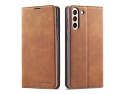 Capa De Couro Flip Horizontal Com Magnetismo Forte E Compartimentos Para Cartões, Carteira E Porta-retratos Para Samsung Galaxy S21 5g Da Série Dream