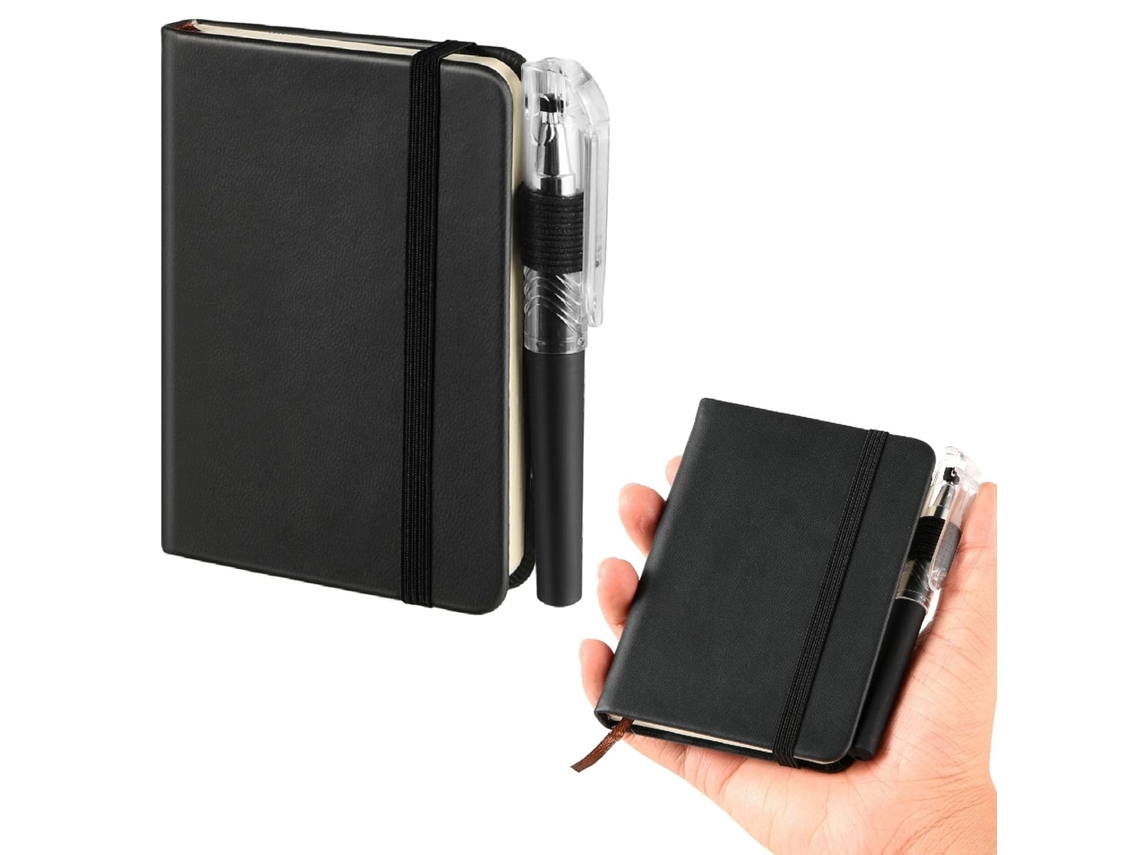 Caderno Para Computador Com Canetas, Estojo De Couro, Pequeno, Clássico, Com Linhas, Tamanho A7, 100 Páginas, Capa Dura(caneta Não Incluída)