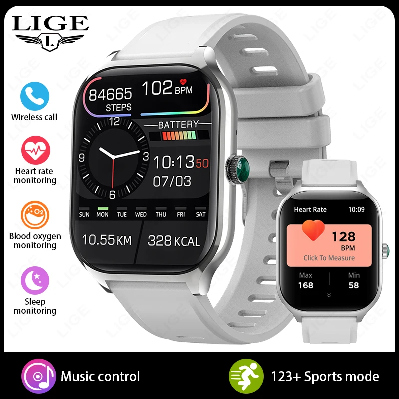 SMARTWATCH MDUG com Tela de 2,01 Polegadas, IP68 à Prova D'água para Esportes ao Ar Livre, Chamadas Bluetooth (cinza)