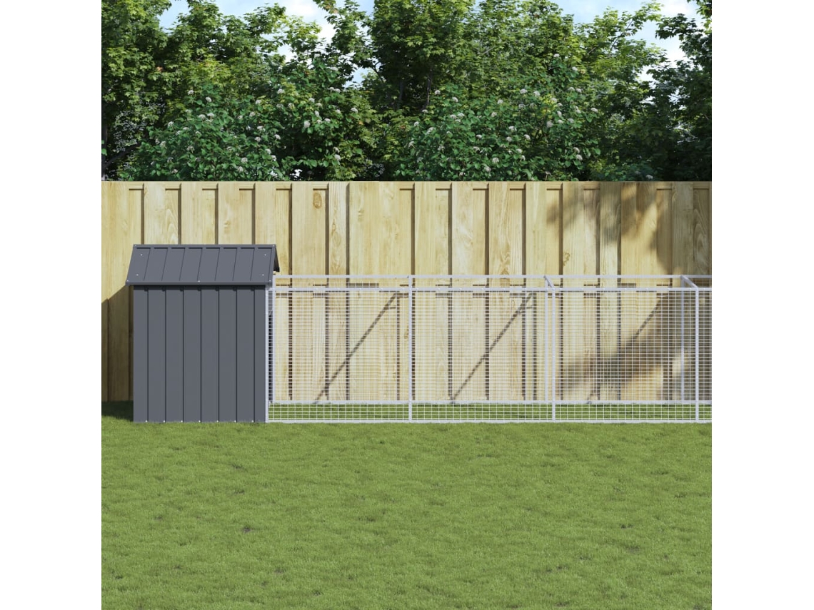 Vidaxl Casota Com Telhado Aço Galvanizado Antracite