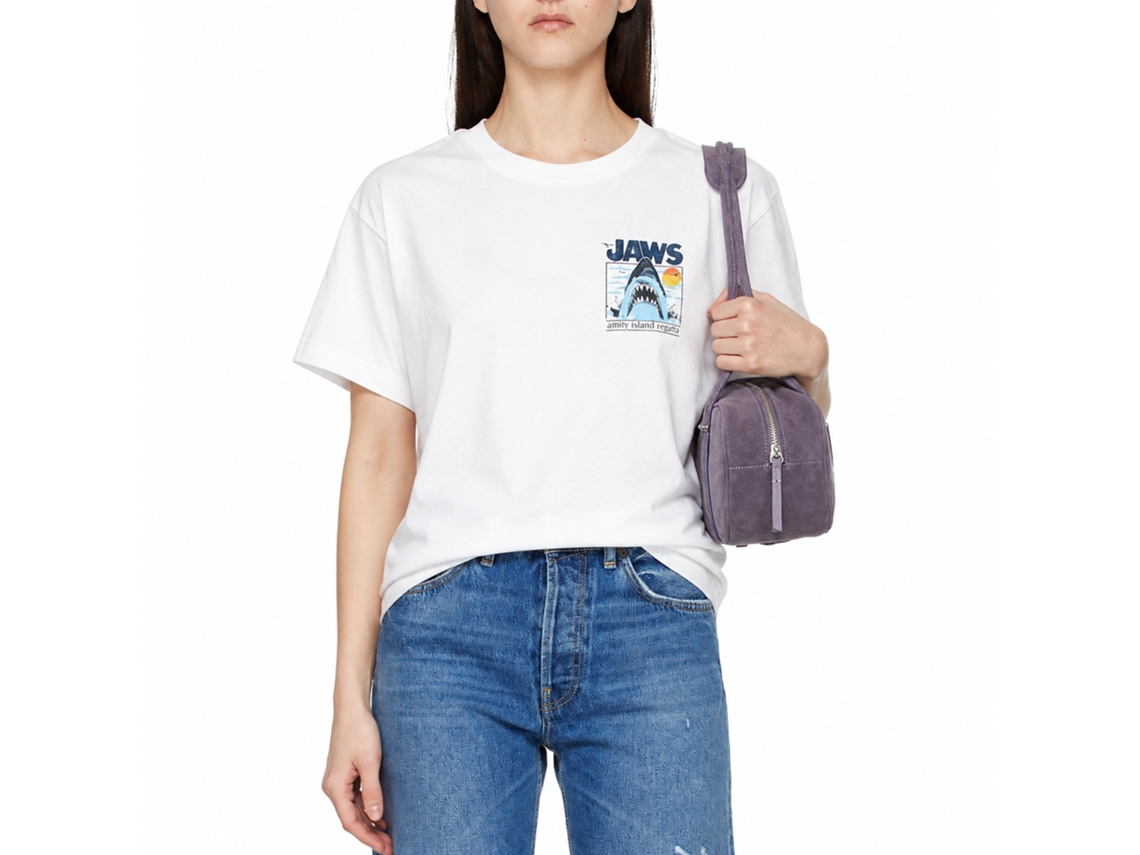 Rockinstone Jaws Movie Amity Island Regatta White Adult Shirt Size:l