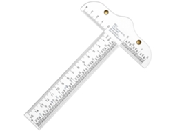 Régua T De Acrílico Transparente 15 Cm (6 Polegadas), Com Escala Dupla