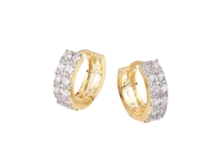 Brincos De Mulher Com Enfeite De Zircão E Revestimento De Cobre