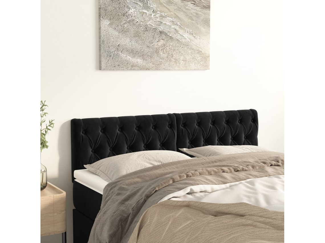 Vidaxl Cabeceiras Preto 160x7x78/88 Cm Veludo