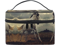 Nécessaire Infantil com Estampa de Cavalo Branco Organizador Cosméticos Tecido | S/MARCA