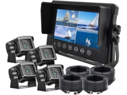 Monitor de 4 Canais À Prova D'água Ip68 com Tela Ips de 7 Polegadas e Câmeras de Ré. SFUSHOS