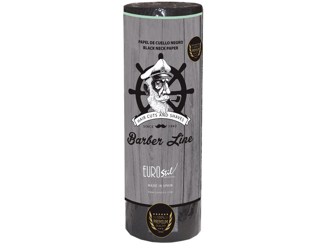 Rolos papel pescoço preto Barber line pack 5uni 06596 eurostil