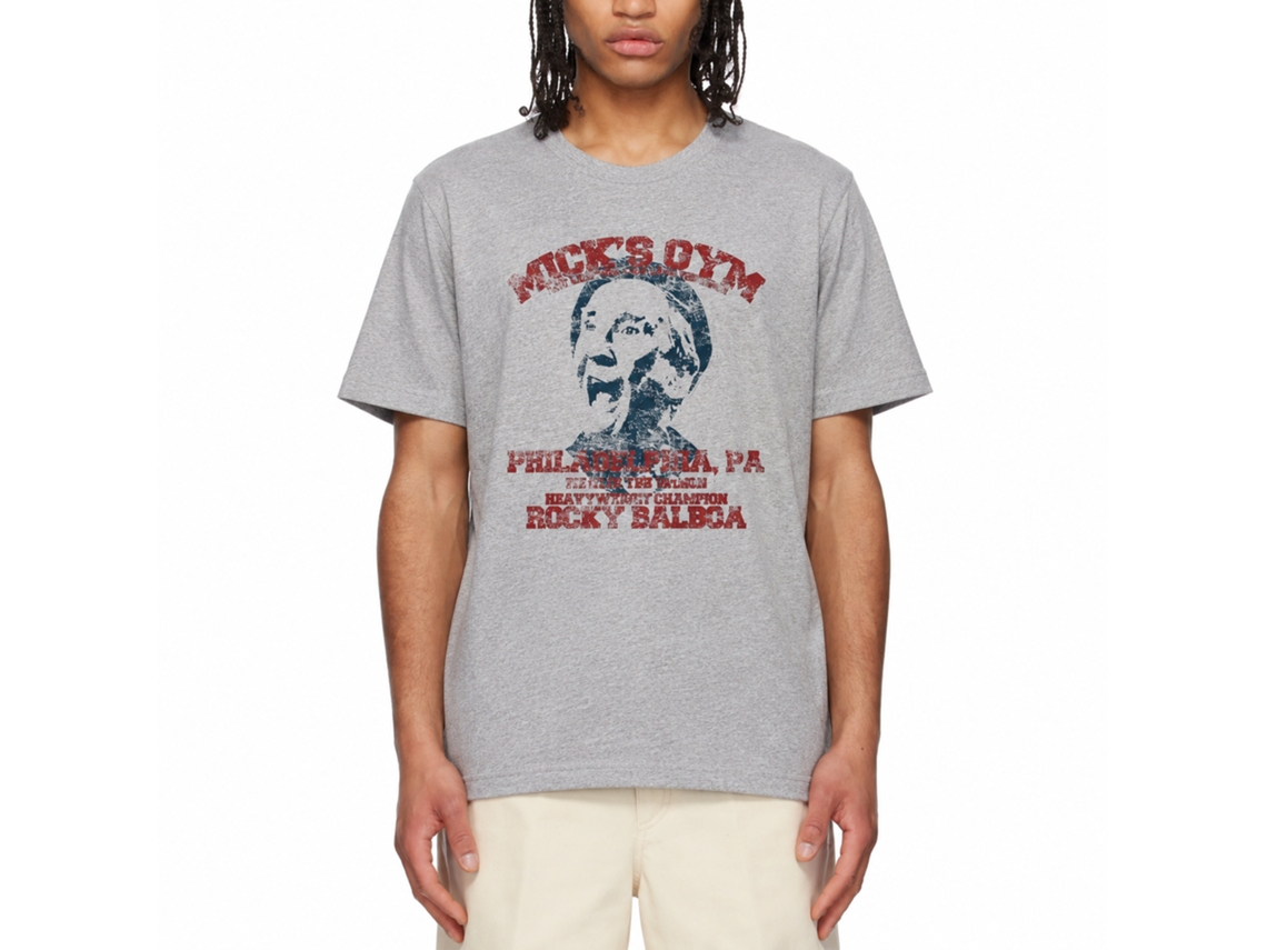 Rockinstone Rocky Movie Mick's Gym Heather Gray Adult T-shirt Size:l