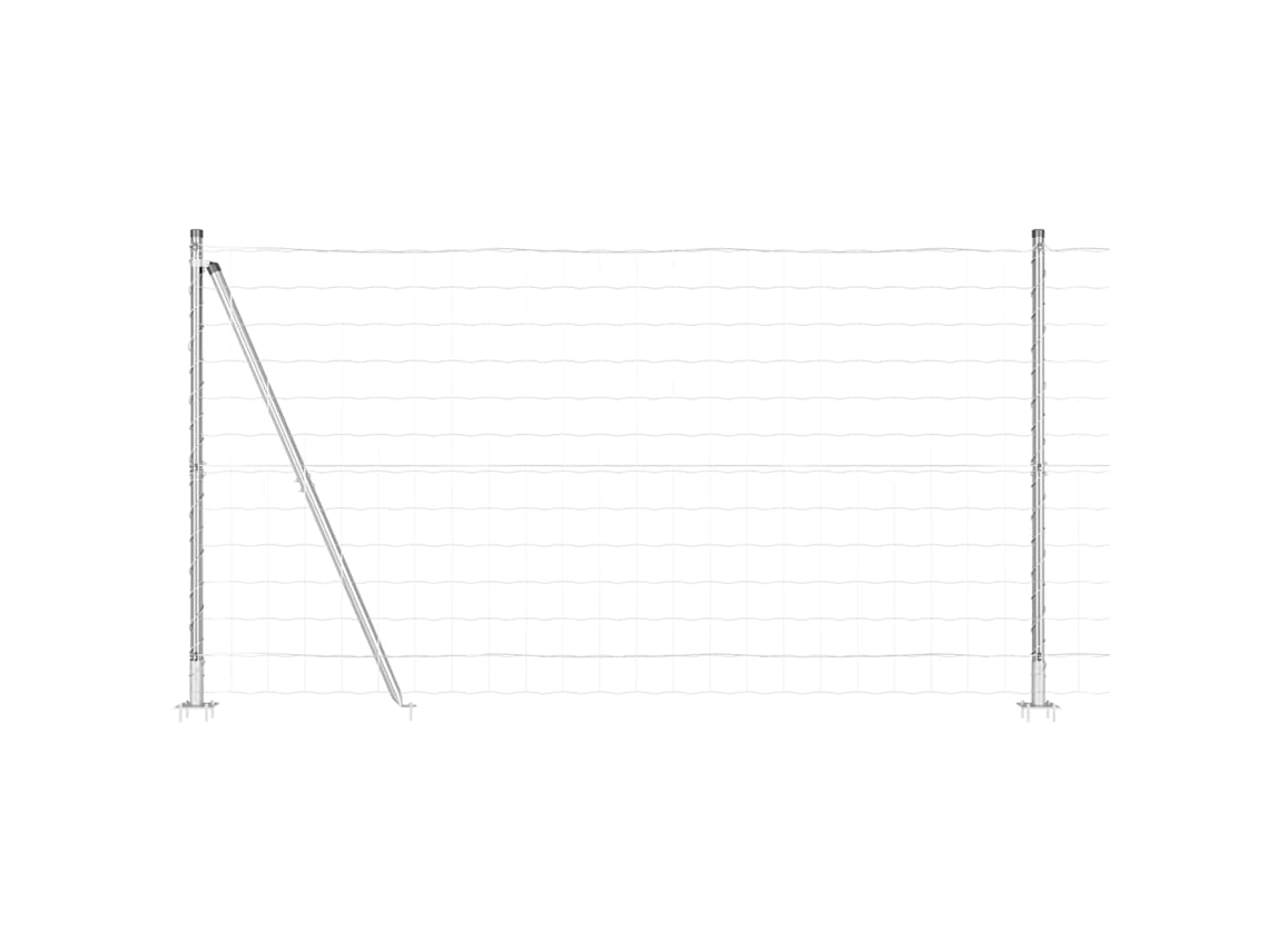 Cerca Com Poste Prateado 1,2 X 25 M Aço