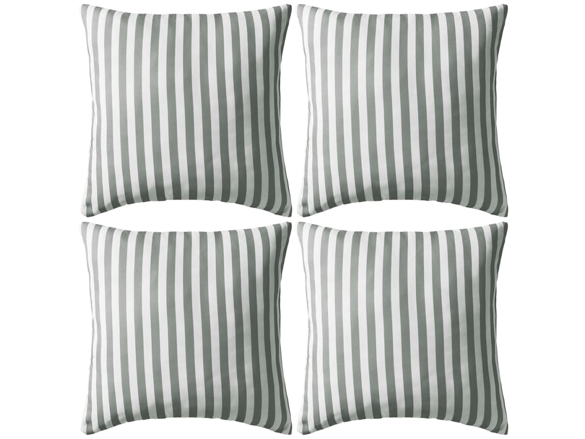Vidaxl Almofadas Para Exterior 4 Pcs 45x45 Cm Riscas Cinzentas