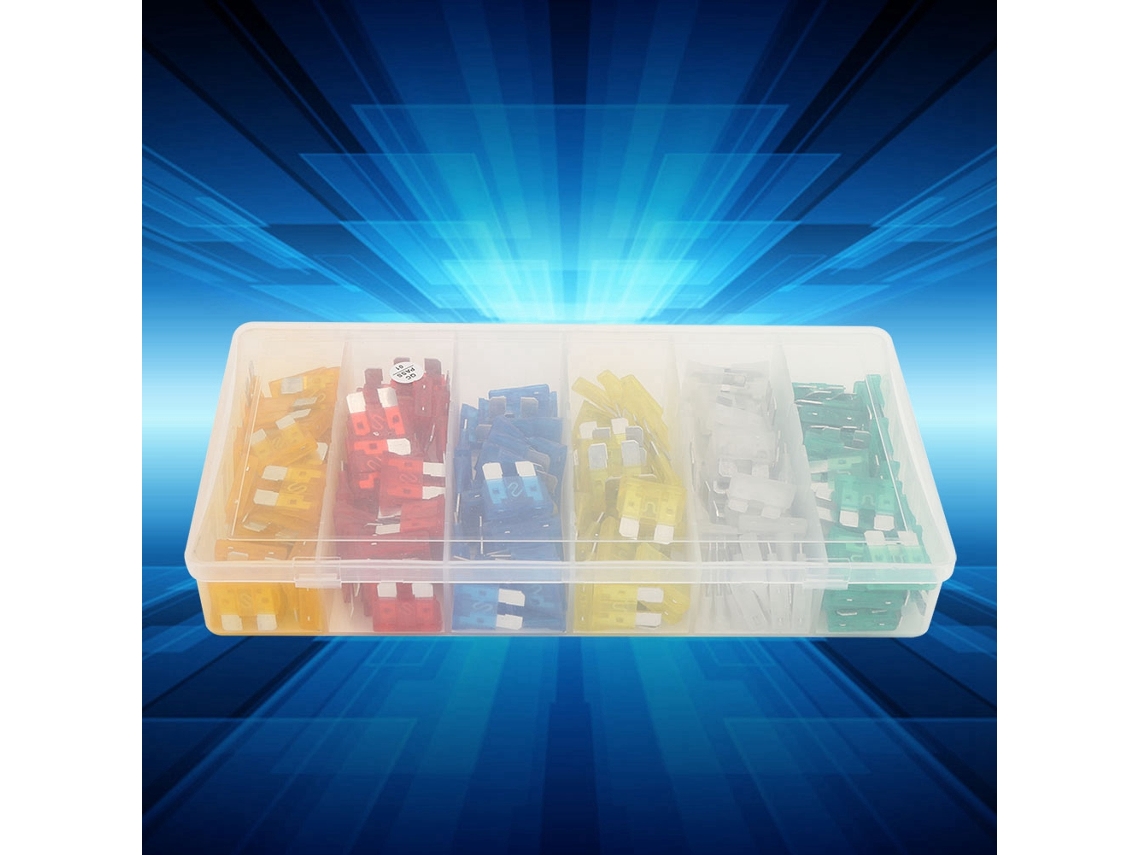 Kit De 200 Fusíveis Lâmina Transparente De Alumínio Para Carros E Caminhões - Cores Variadas