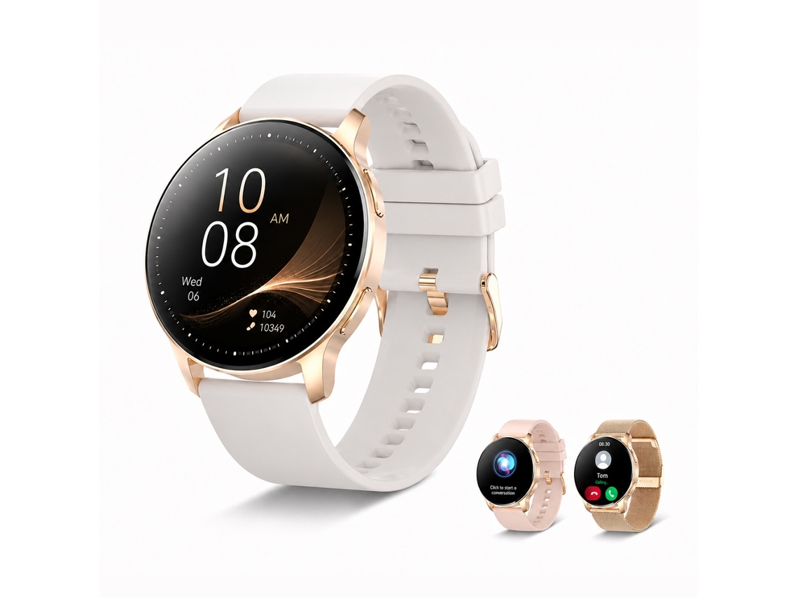 Smartwatch CHRONUS de 1.32'' com Tela Sensível Ao Toque Monitor de Fitness Prateado