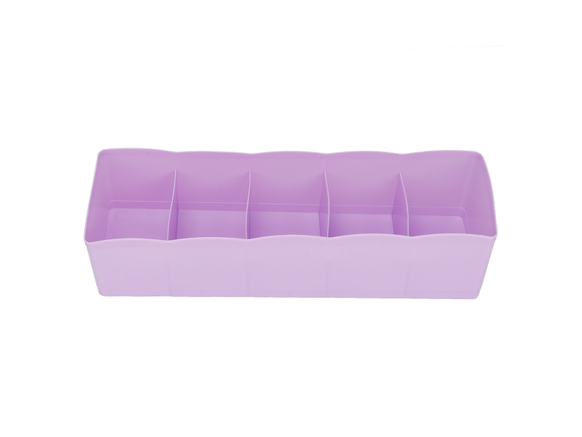 Organizador de Gaveta com 5 Compartimentos para Sutiãs, Meias e Roupas Íntimas Roxo