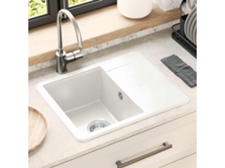 Vidaxl Pia 80% Quartzo E 20% Resina 560 X 460 Mm Branco