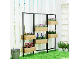 Recipiente Para Flores Separador Visual, Canteiro Com Treliça Dobrável, 6 Recipientes Com Drenagem, Em Aço