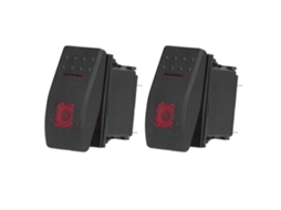 2 Peças Interruptor De Palanca Impermeável On Off 5 Pinos 12v-24v Luz Vermelha Para Carros Barcos Caminhões
