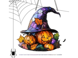 Chapéu de Bruxa Decorativo para Janela Decoração de Halloween com Efeito Vitral, Decoração Festiva 2d para Casa, Portas CHABERLU