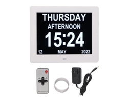Quadro de foto digital com relógio despertador LCD 8 polegadas branco 800x600 alarme inteligente S/MARCA