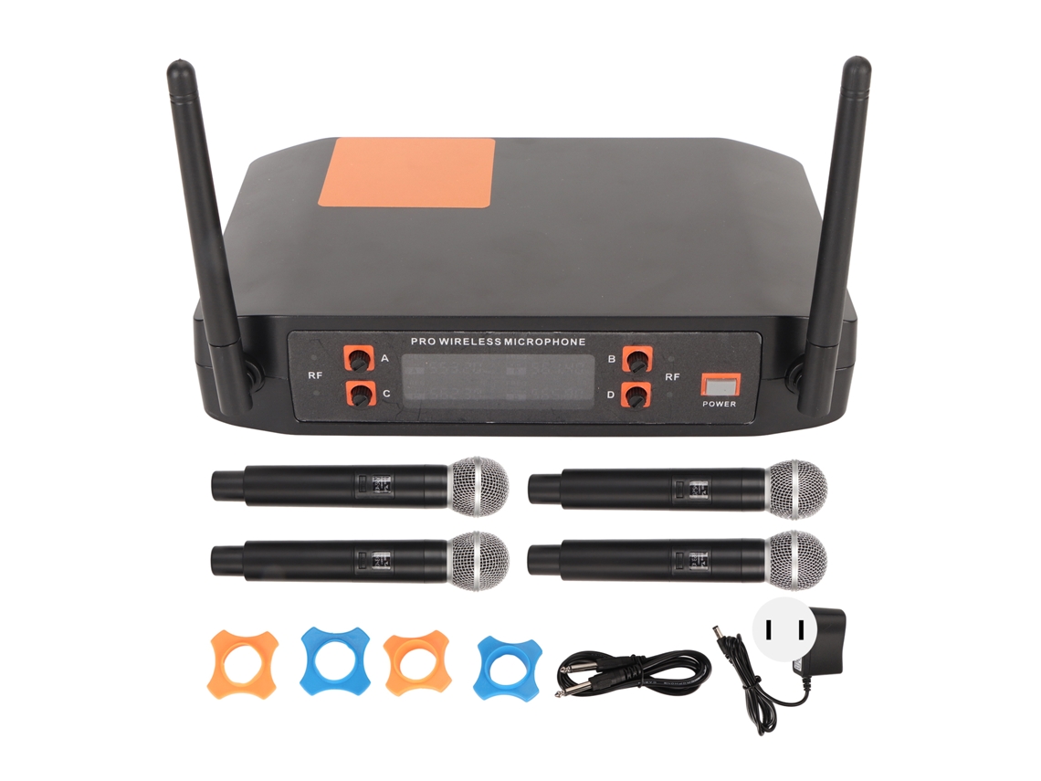 Conjunto 4 Microfones Sem Fio LAXISCREED Uhf Ajustável
