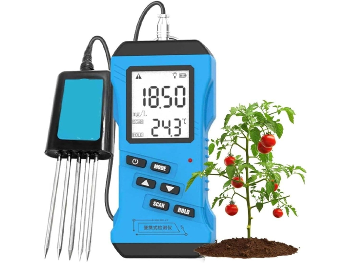 Analisador De Solo 7em 1 Nitrogênio, Fósforo, Potássio, Umidade E Condutividade Elétrica Sensor Digital Alta