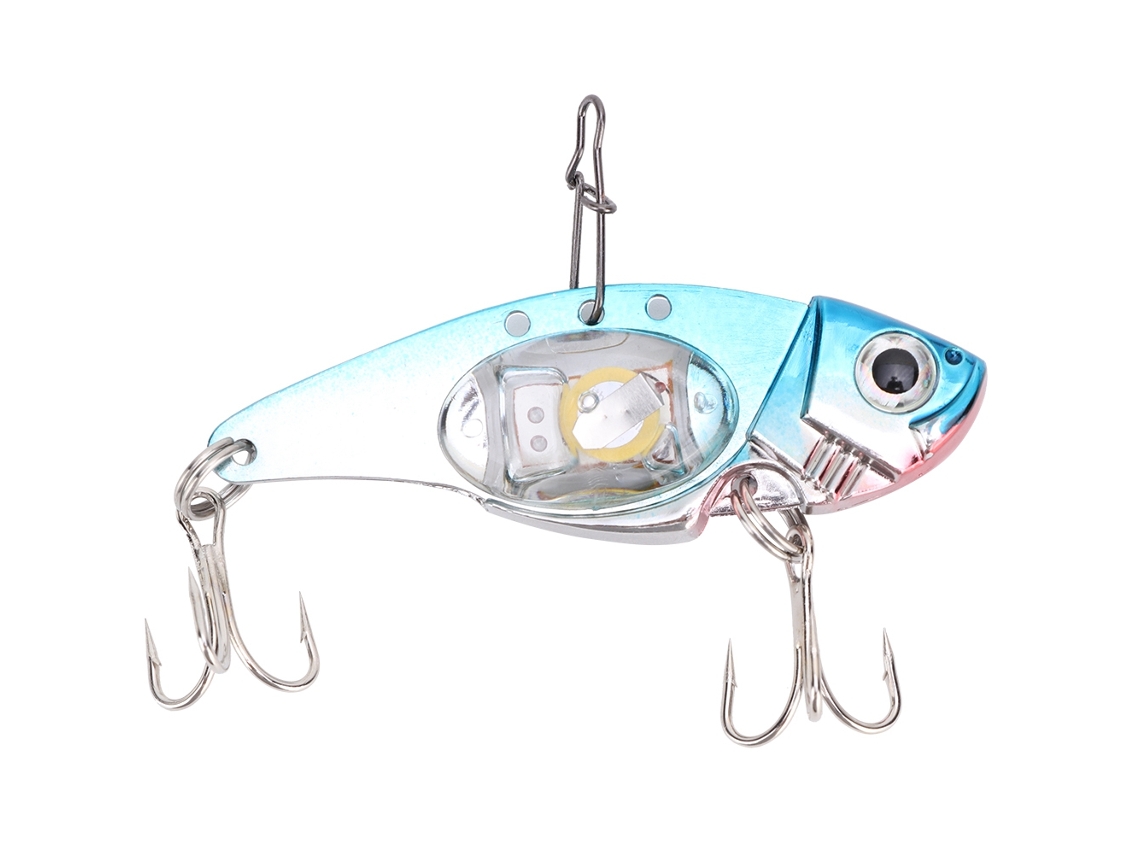 Isca Artificial Led Subaquática Azul com Anzol Triplo