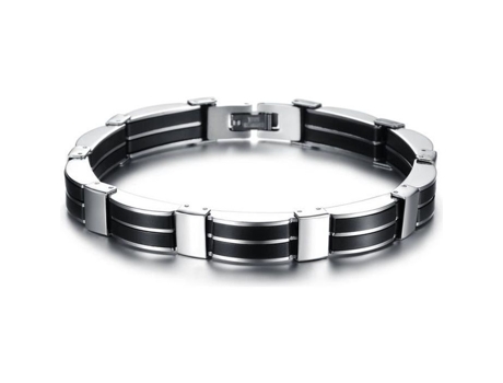 Pulseira - New Fashion - Aço Titânio - Silicone - 22 cm - 9,3 mm NOUVEAU MODE