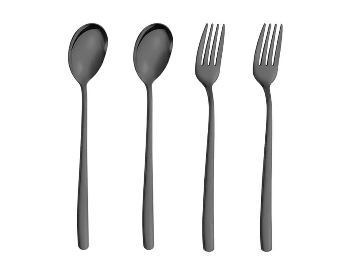Conjunto de Garfos Coloridos para Jantar 4 Peças Talheres Modernos NEVEANCE